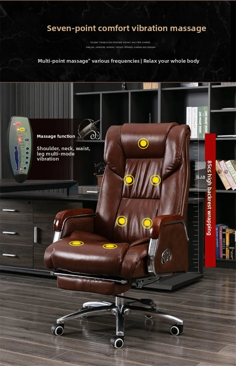 Comfortable Leather Back Boss Chair for Office Furniture Nordic Leisure Swivel Office Chairs Simple Student Computer Gamer Chair