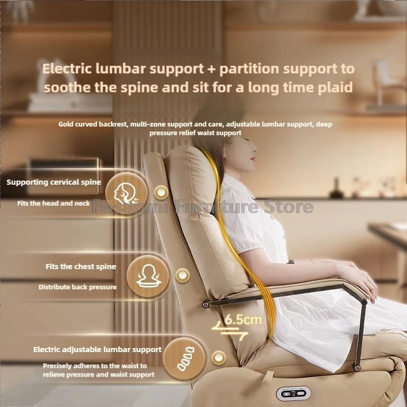 Adjustable Soft Gaming Swivel Chair Comfortable Leather Computer Office Chair with Footrest Thickened Back Desk Chairs for Home