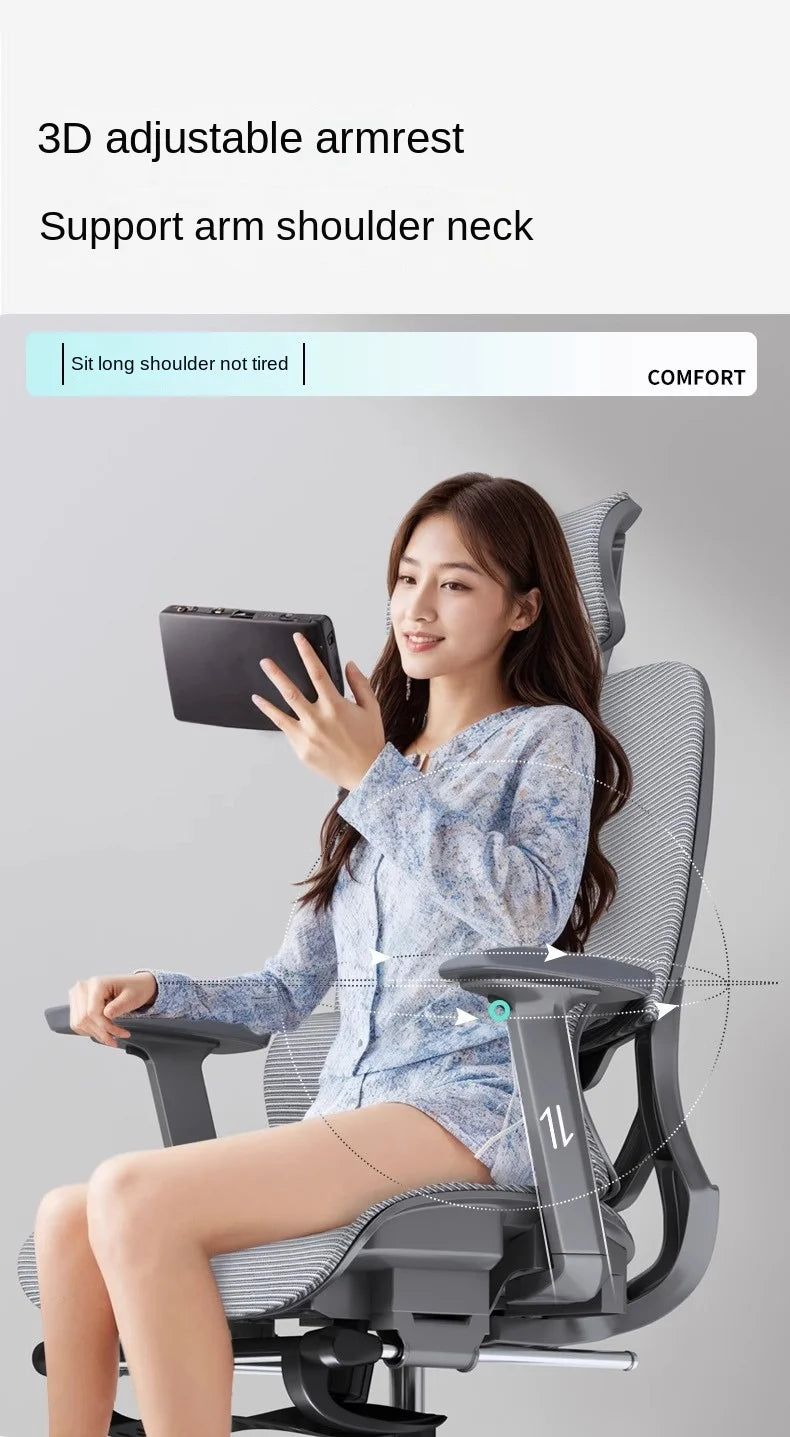 Adjustable Ergonomic Office Chair with Lumbar Support, Breathable Mesh Back, Soft Seat, and Tilt Function for Extended Sitting