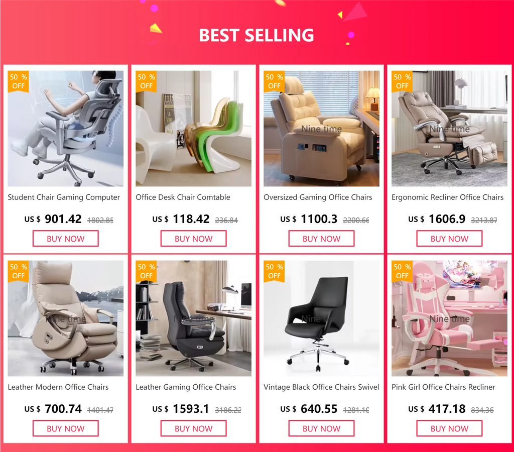 Leather Modern Office Chairs Makeup Boss Recliner Massage Computer Chair Autofull Ergonomic Silla Oficina School Furniture
