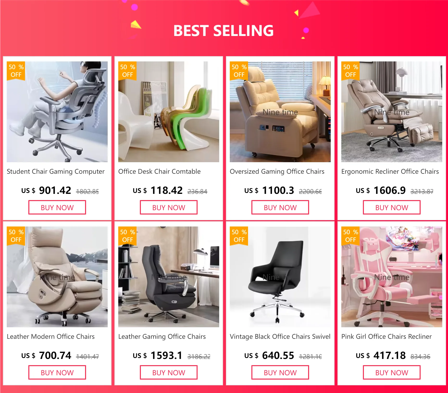 Leather Modern Office Chairs Makeup Boss Recliner Massage Computer Chair Autofull Ergonomic Silla Oficina School Furniture