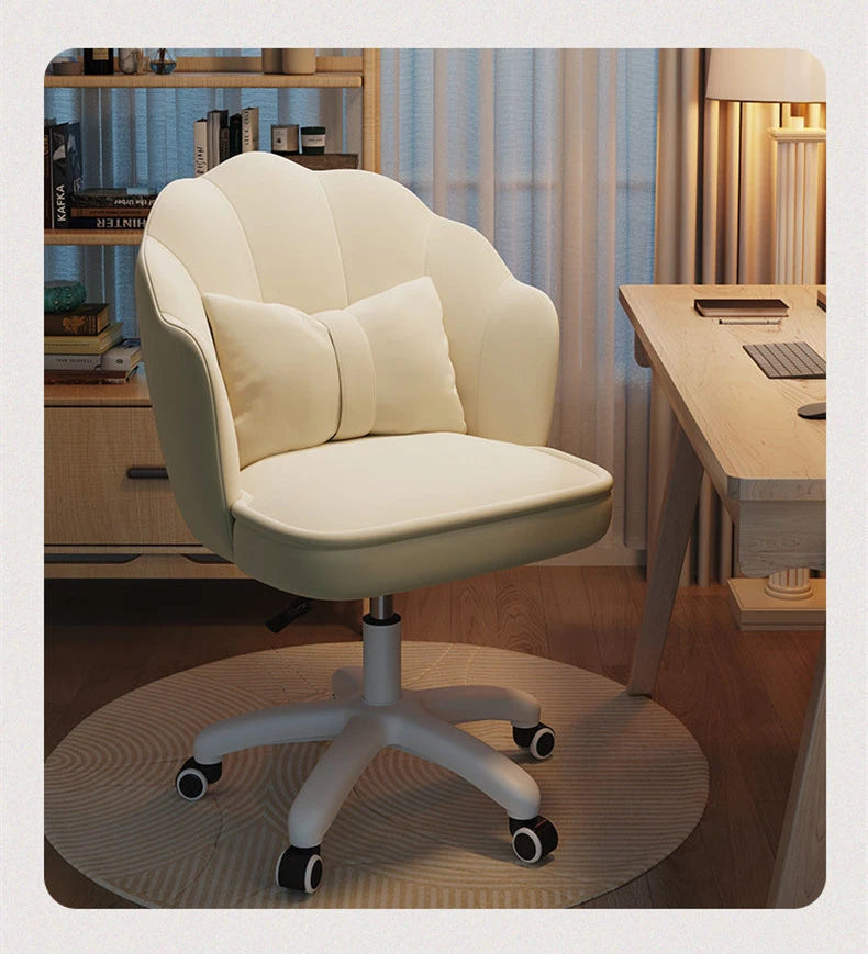 Floor Chair Home Computer Chair Back Bedroom Swivel Chair Comfortable Sedentary Girls Makeup Chair Dormitory Student Seat