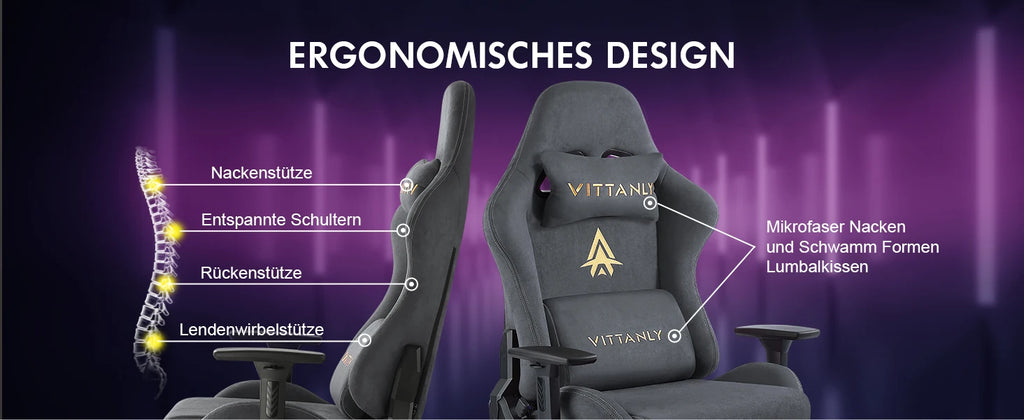 Gaming Chair Luxurious Breathable Office Chair Faux Suede Game Chair Ergonomic Gamer Chair With Footrest Headrest Lumbar Cushio