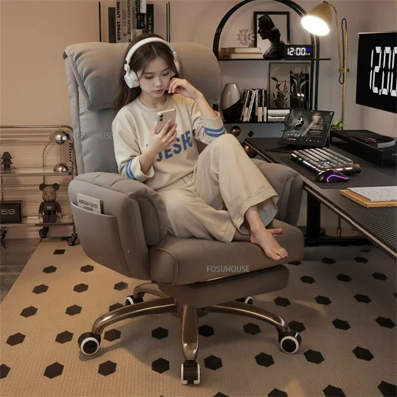 Adjustable Height Computer Chair Comfortable Ergonomic Office Chair Dormitory E-sports Gaming Chair Reclining Backrest Furniture