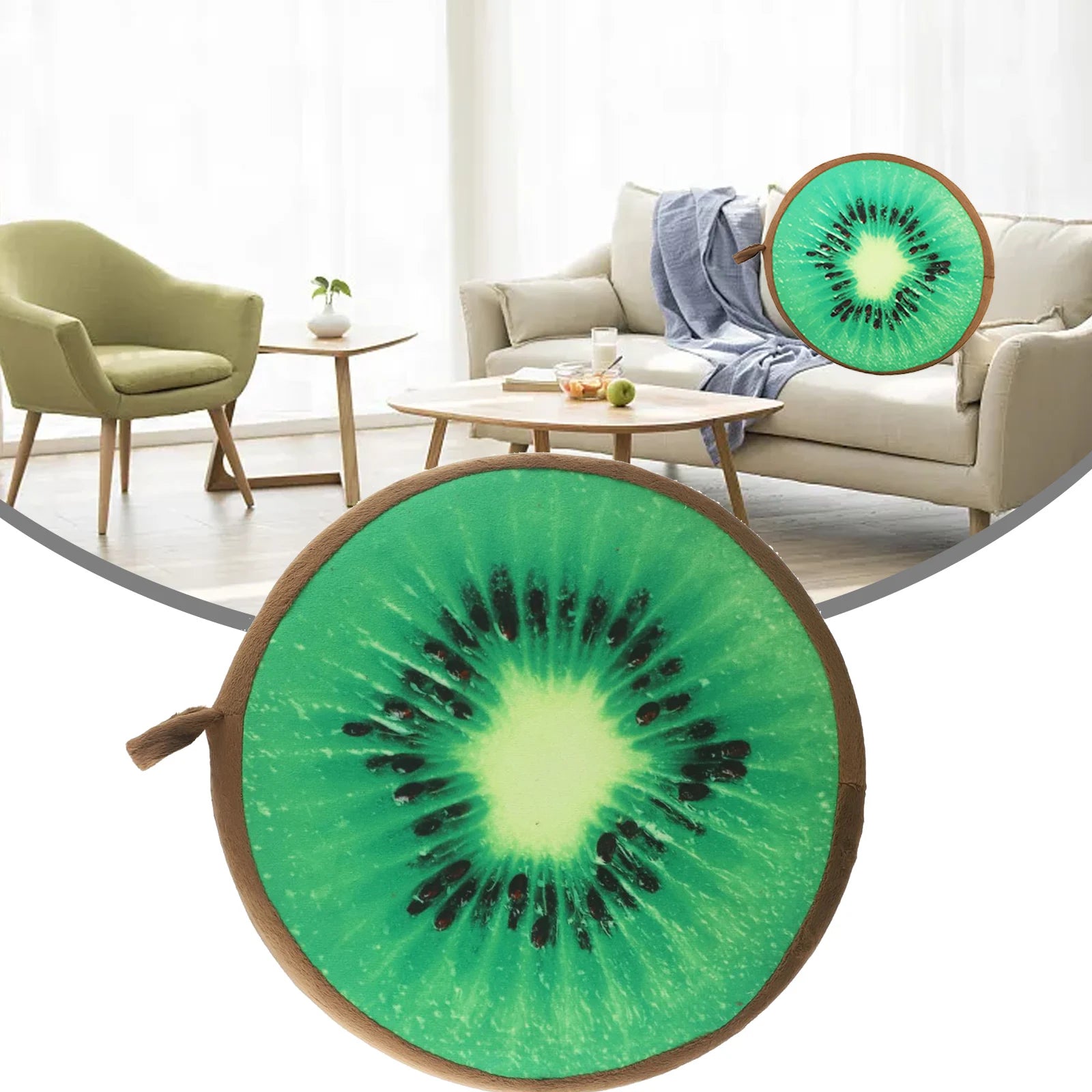 Cartoon Fruits Print Round Bar Chair Cushion Cover Anti-Slip Seat Cushion Slipcover Soft Stool Cushion Covers Slipcover