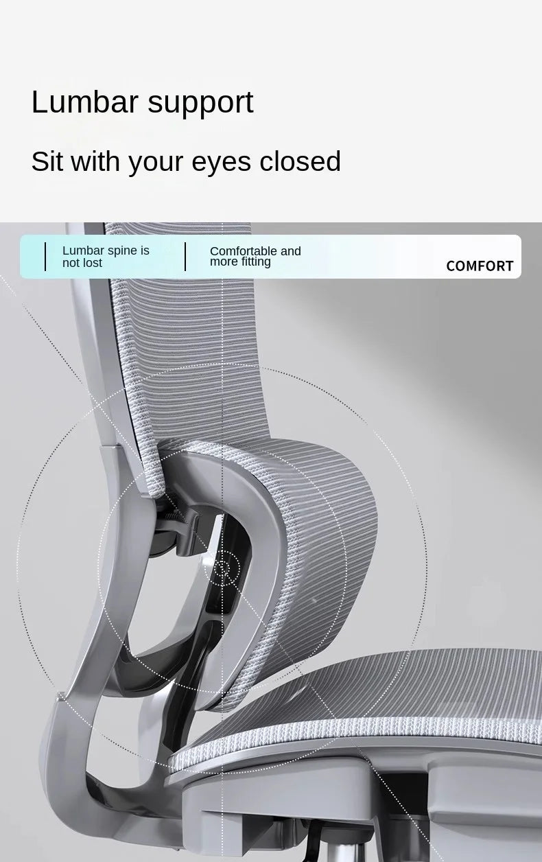 Adjustable Ergonomic Office Chair with Lumbar Support, Breathable Mesh Back, Soft Seat, and Tilt Function for Extended Sitting