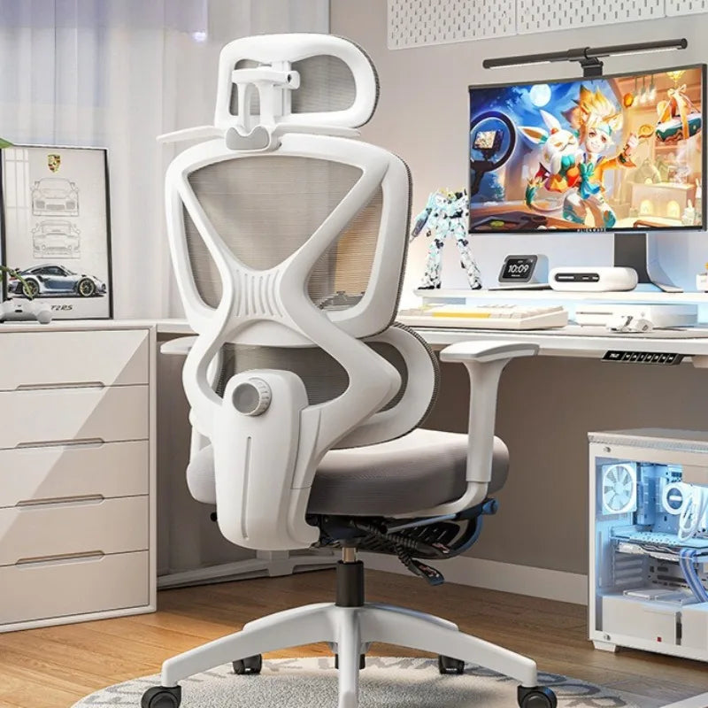 Gaming Chair Footrest Adjustable Office Ergonomic 3D Lumbar Design Breathable Mesh Layered Sponge Silla De Escritorio