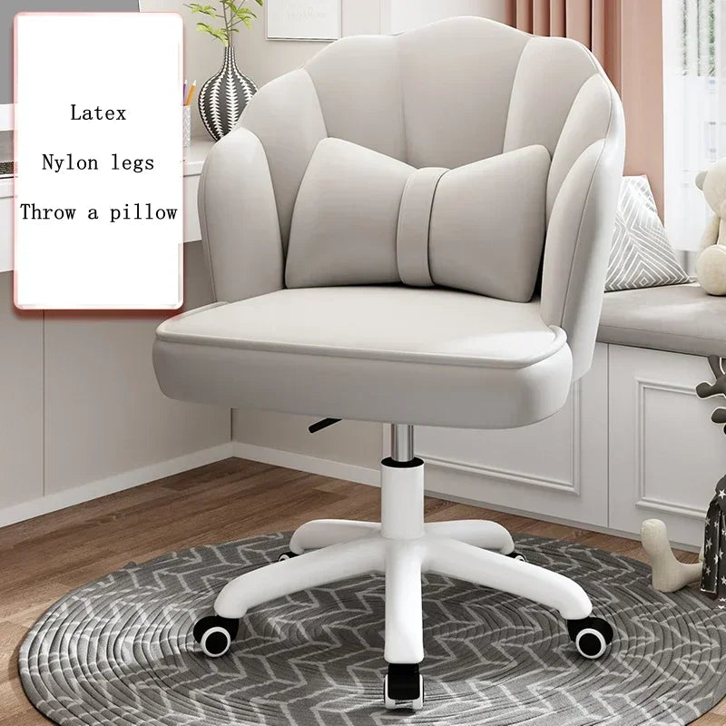 Floor Chair Home Computer Chair Back Bedroom Swivel Chair Comfortable Sedentary Girls Makeup Chair Dormitory Student Seat