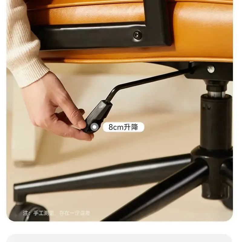 Retro Creative Computer Chair Comfortable Office Home Leather Robin Chair Light Luxury Study Chairs Ergonomic Seat Swivel Chairs