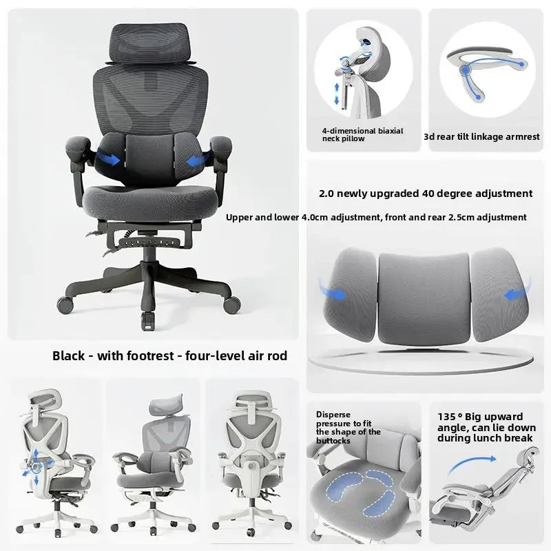 Comfortable Ergonomic Chair for Home Office Gaming with Lumbar Support Recline