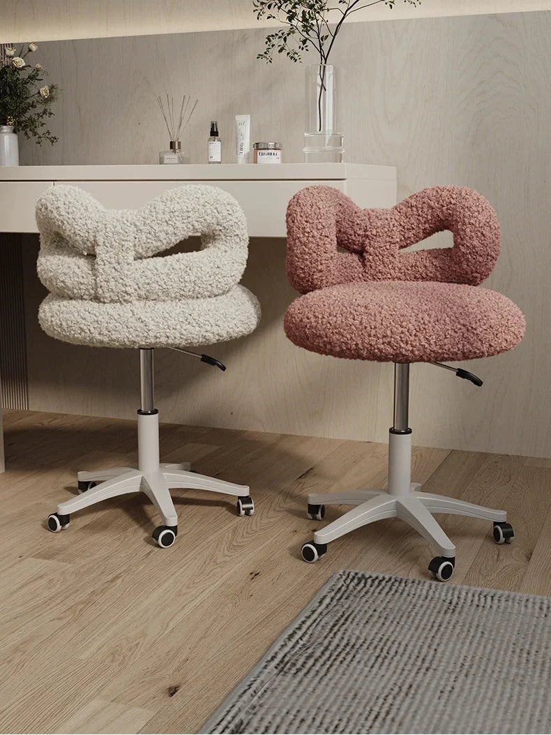 Elegant Modern Swivel Makeup Chair with Aluminum Alloy Base, Upholstered Leather,Adult Minimalist Vanity Seating for Living Room