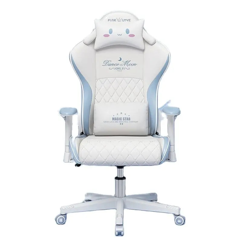 New Upgraded Office Chair Student Dormitory Clear Blue Gaming Chair Bedroom Lift Rotating Armrest Diamond Texture Cushion
