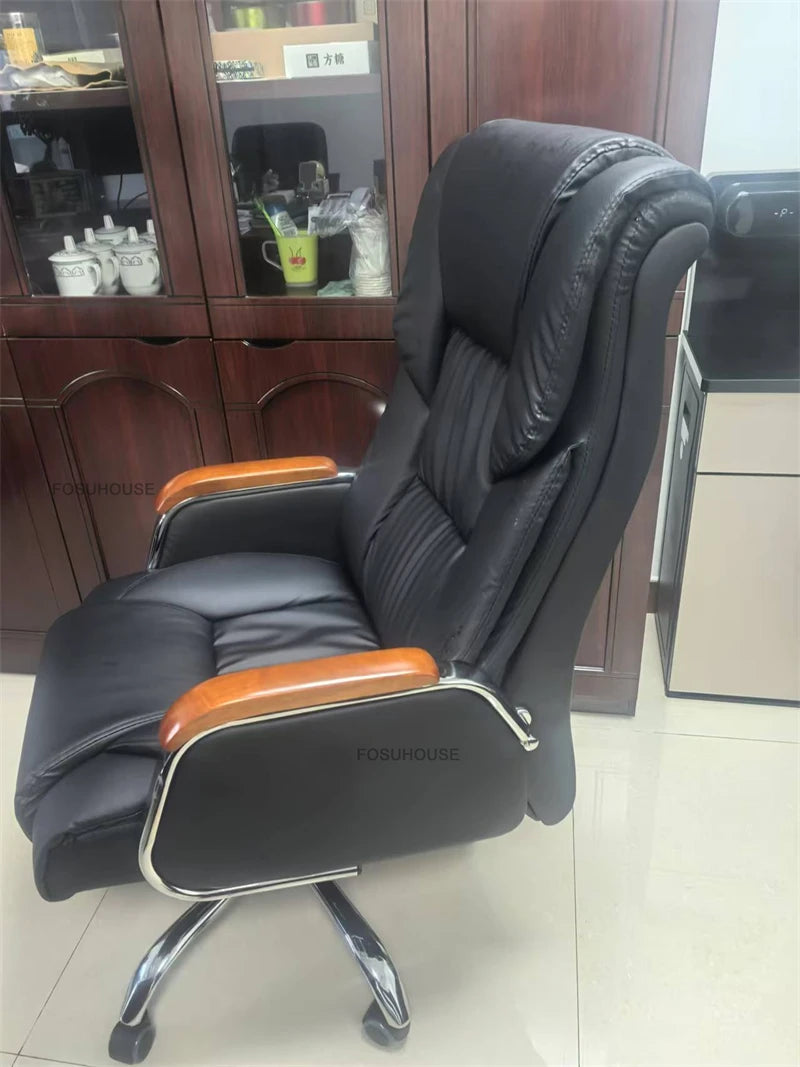 Comfortable Leather Back Boss Chair for Office Furniture Nordic Leisure Swivel Office Chairs Simple Student Computer Gamer Chair