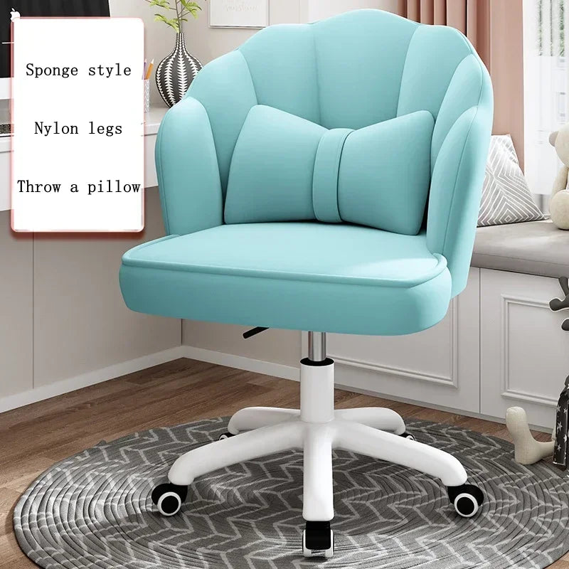 Floor Chair Home Computer Chair Back Bedroom Swivel Chair Comfortable Sedentary Girls Makeup Chair Dormitory Student Seat