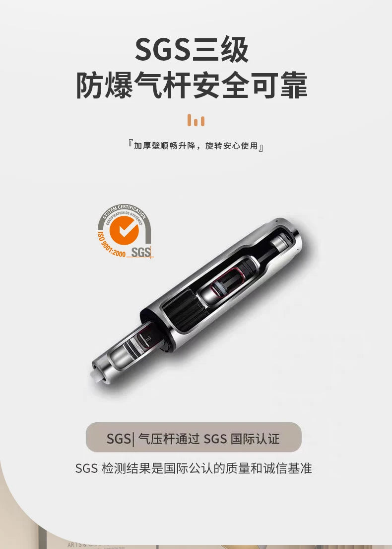 Brown Leather & Patterned Fabric Office Chair, Wheeled Adjustable Swivel Chair, Retro Style Home Office Desk Chair with Armrests