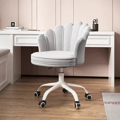 Nordic Female Anchor Chair Rotatable Home Office Chair Lovely Pink Bedroom Desk Chair with Adjustable Lift Stylish Furniture