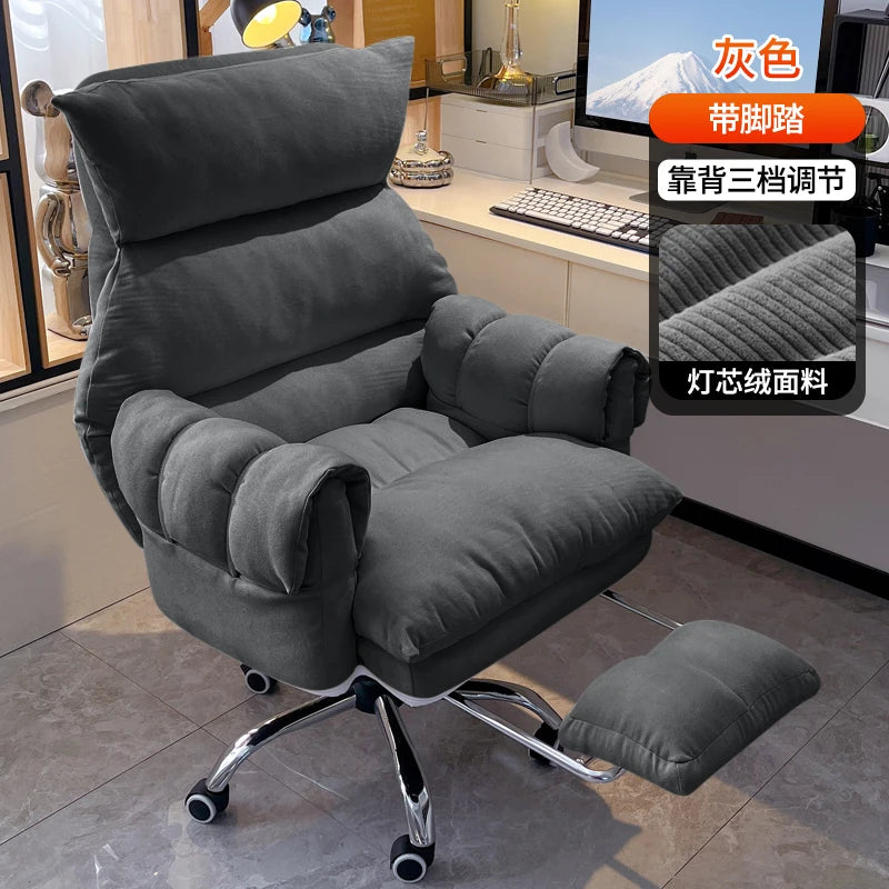 Modern Velour Office Chairs Footrest Adjustable Arm Gaming Recliner Office Chairs Ergonomic Comfy Cadeira Gamer Furniture
