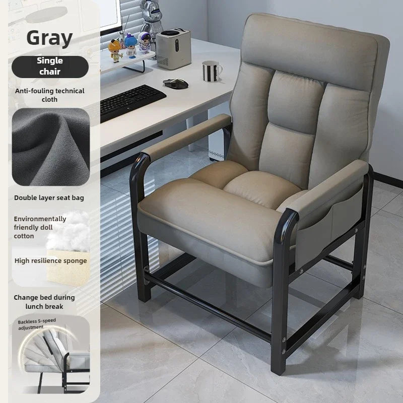 Reclining chair office lunch break folding chair computer chair can sit and lie down dual-purpose lazy sofa chair with backrest