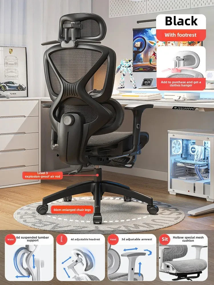 Adjustable Ergonomic Chair with Lumbar Support, Comfortable Gaming Chair for Home and Office, Reclining Office Chair
