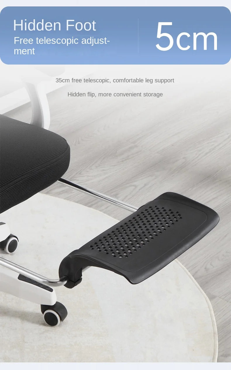 Olevo Wooden Ergonomic Chair Dormitory Movable Rotating Study Chair Office Sitting Comfortable Lying Waist Support Office Chair