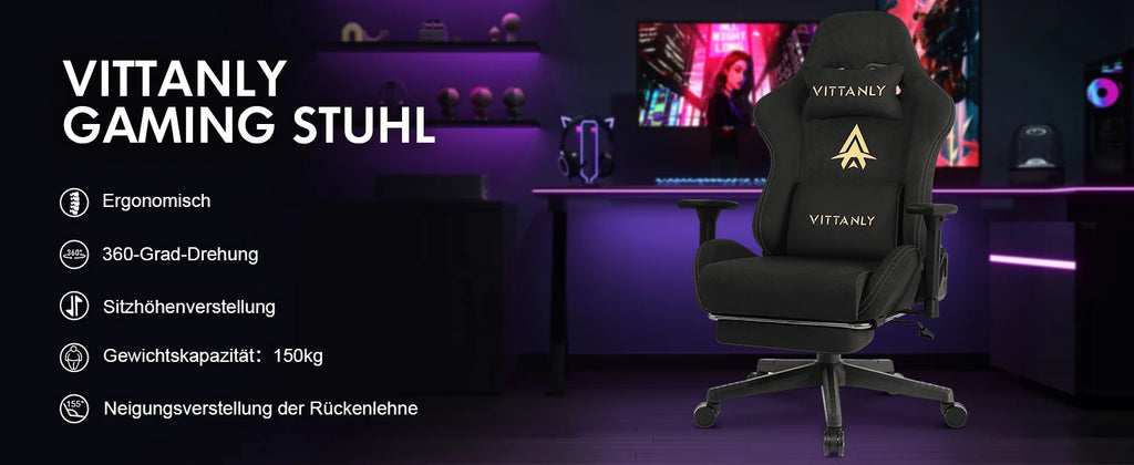 Gaming Chair Luxurious Breathable Office Chair Faux Suede Game Chair Ergonomic Gamer Chair With Footrest Headrest Lumbar Cushio