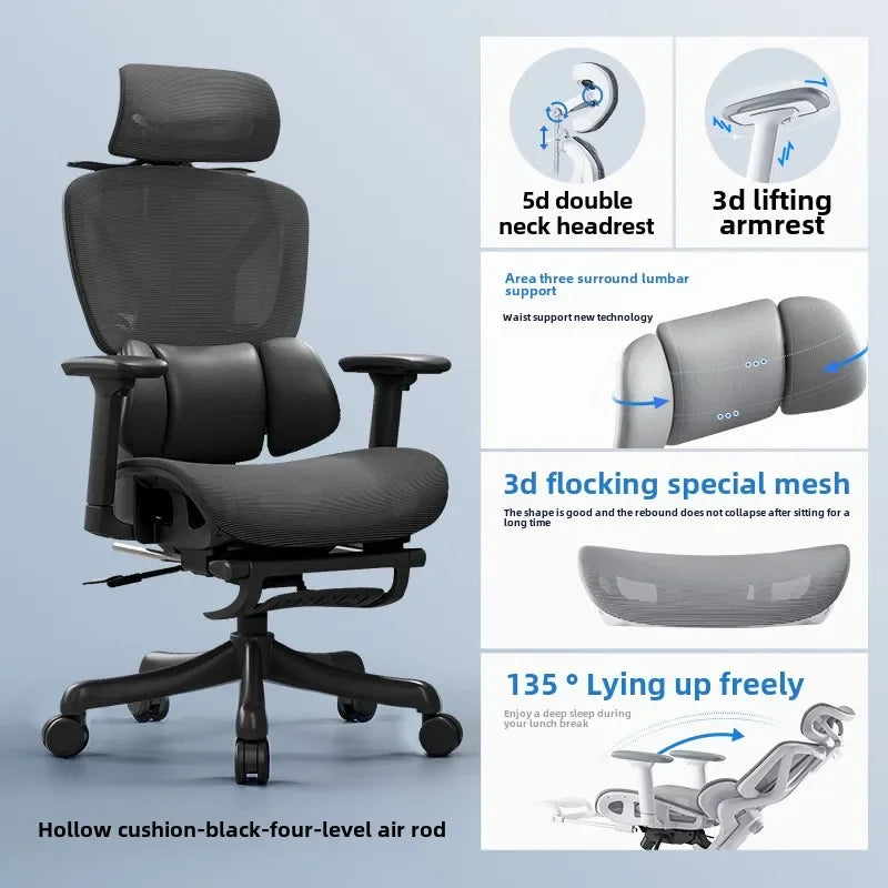 Adjustable Ergonomic Chair with Lumbar Support, Comfortable Gaming Chair for Home and Office, Reclining Office Chair