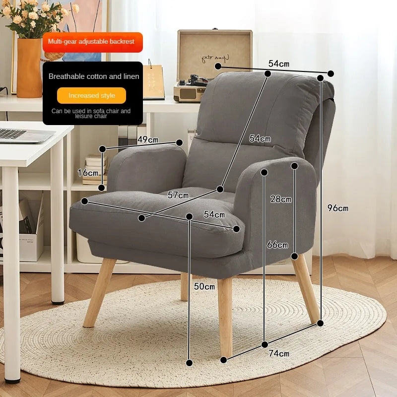 Living Room Lounge Chair Computer Chair Home Study Office Chair Bedroom Armchair Folding Single Person Sofa Chair Vanity