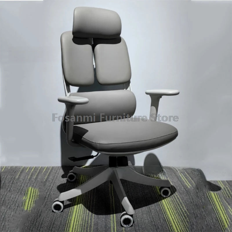 Home Swivel Desk Chair with 3-Section Ergonomic Backrest Comfy Leather Adjustable Seat Deepth Office Chair Gaming Computer Chair
