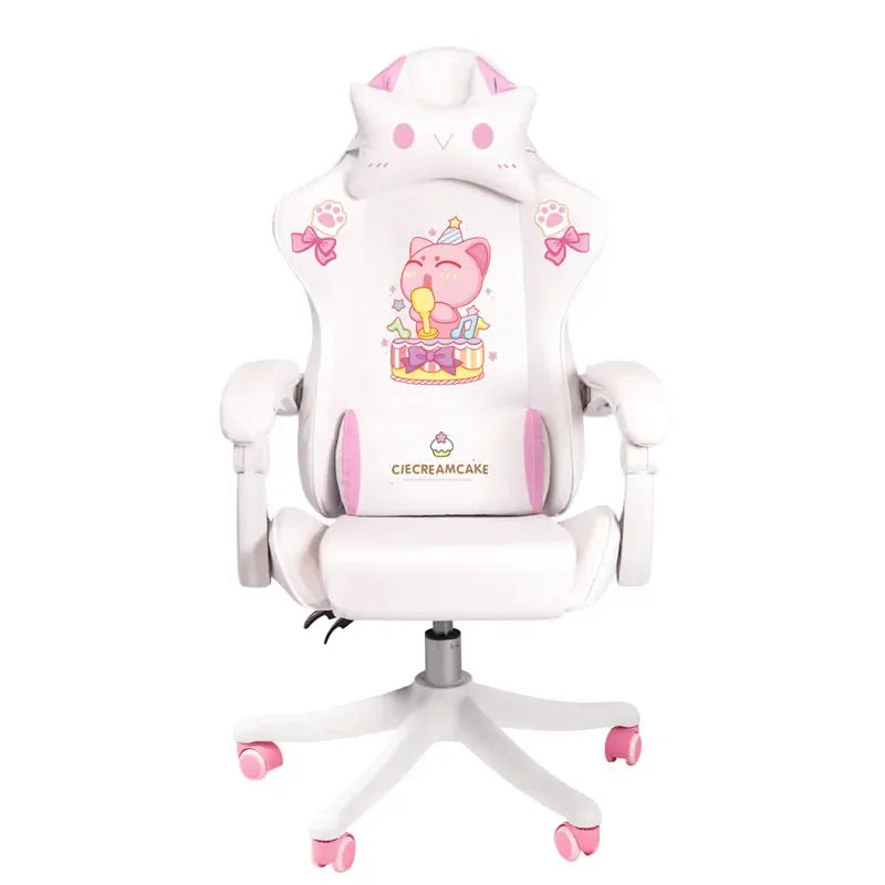 2024 Hot Sale Cute Pink E-sports Gaming Chair Home Girls Live Game Sports Seat Anchor Computer Chair Office Rotatable Liftable