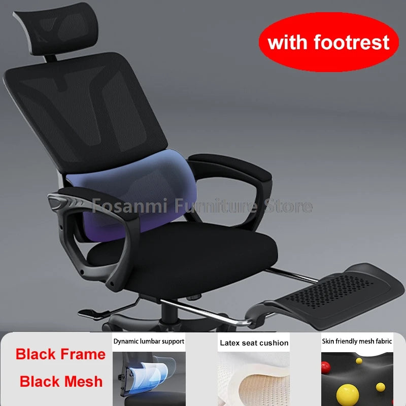 Ergonomic Office Computer Swivel Chair with Lumbar Support Reclining Adjustable Gamer with Comfort Headrest Desk Chairs for Home