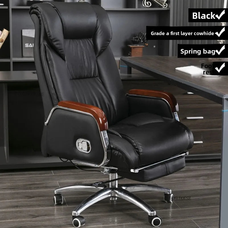 Comfortable Leather Back Boss Chair for Office Furniture Nordic Leisure Swivel Office Chairs Simple Student Computer Gamer Chair
