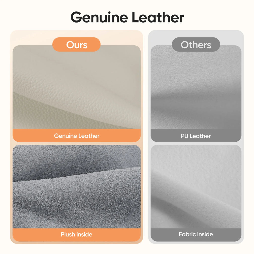 White Mid Back Genuine Leather Swivel Chairs Ergonomic Office Chair Adjustable Swivel Leather Gaming Chair Ribbed Office Chair