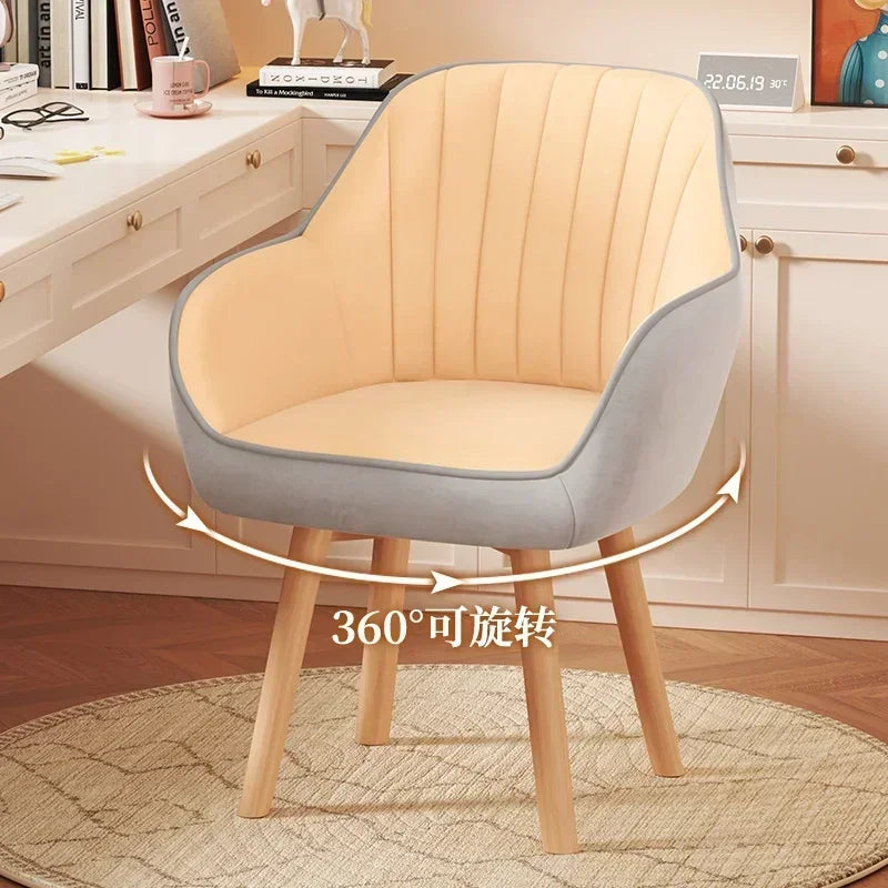 Prolonged Sitting Chair Comfortable Computer Seat Leather Backrest Chair Makeup Stool for Dormitory Study Versatile Seating