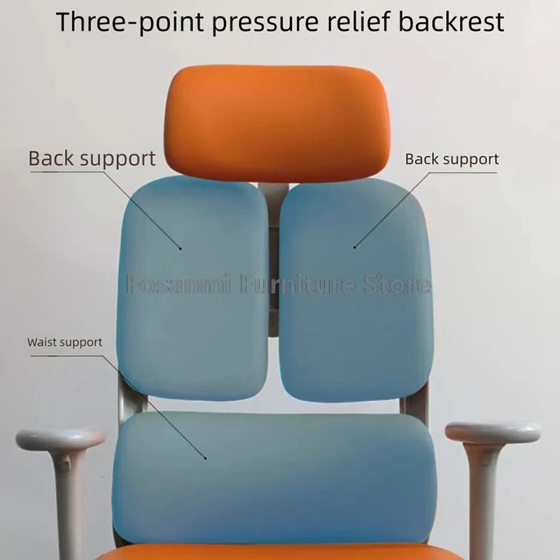 Home Swivel Desk Chair with 3-Section Ergonomic Backrest Comfy Leather Adjustable Seat Deepth Office Chair Gaming Computer Chair