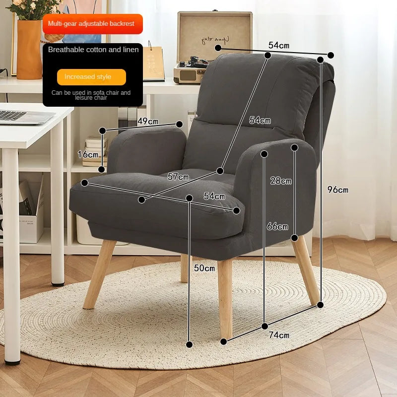Living Room Lounge Chair Computer Chair Home Study Office Chair Bedroom Armchair Folding Single Person Sofa Chair Vanity