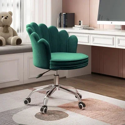 Nordic Female Anchor Chair Rotatable Home Office Chair Lovely Pink Bedroom Desk Chair with Adjustable Lift Stylish Furniture
