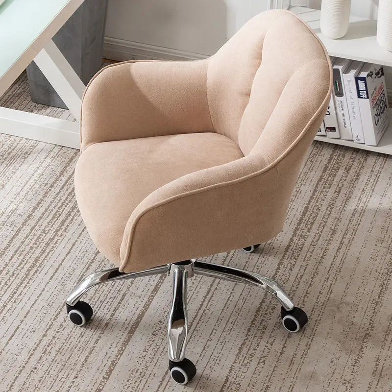 MOMO Scandinavian Simple Small Computer Chair Sedentary Fabric Backrest Chair Study Office Swivel Chair Can Lift Household Chair