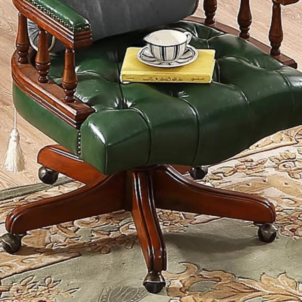 Genuine Leather Modern Office Chair Wheels Luxury Computer Gaming Chair Lounge Ergonomical Chaise De Bureau Home Furniture