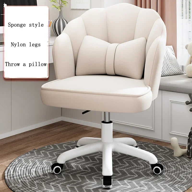 Floor Chair Home Computer Chair Back Bedroom Swivel Chair Comfortable Sedentary Girls Makeup Chair Dormitory Student Seat