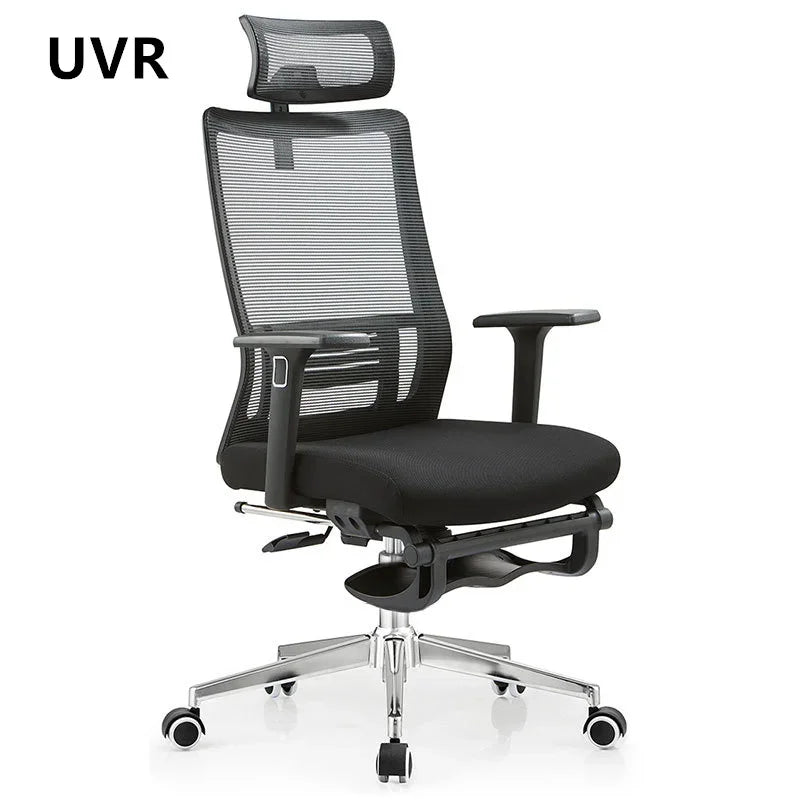UVR Gaming Computer Chair Sedentary Not Tired Mesh Staff Chair Lift Rotating Reclining Boss Chair with Footrest Office Chair