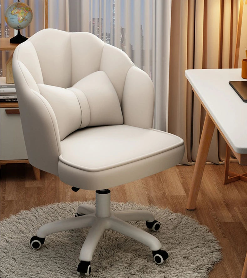 Floor Chair Home Computer Chair Back Bedroom Swivel Chair Comfortable Sedentary Girls Makeup Chair Dormitory Student Seat