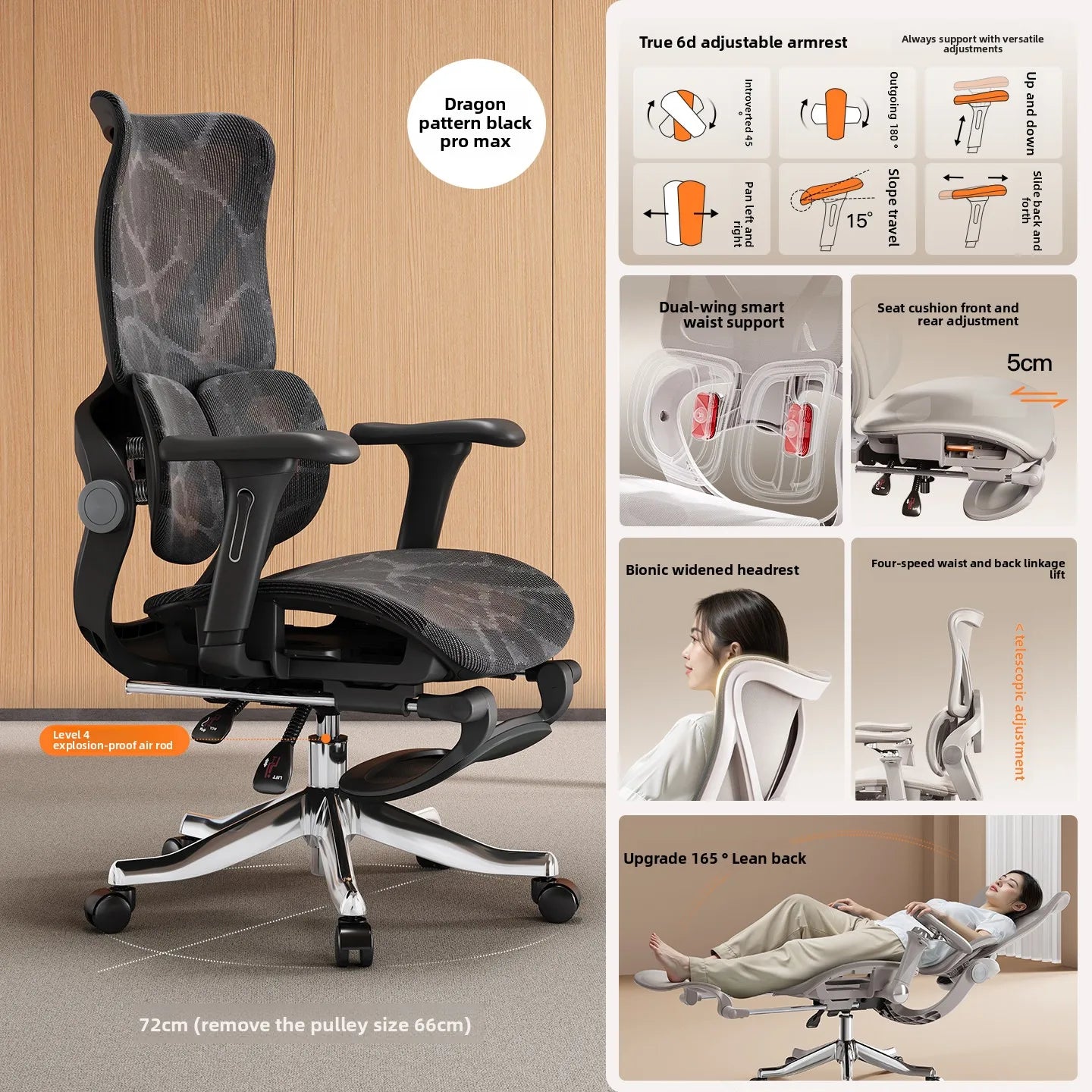 Ergonomic Chair for Long Sitting Comfort Office Computer Chair with Lumbar Support Gaming Chair for Home