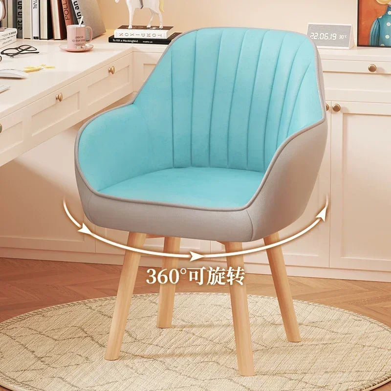 Prolonged Sitting Chair Comfortable Computer Seat Leather Backrest Chair Makeup Stool for Dormitory Study Versatile Seating