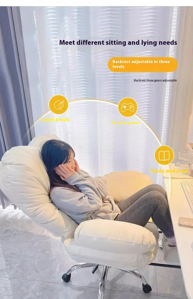 Computer Sofa Chair, Home Comfortable Sedentary Backrest Desk Chair, Anchor Live Broadcast Chair, Bedroom Office Chair Fauteuil