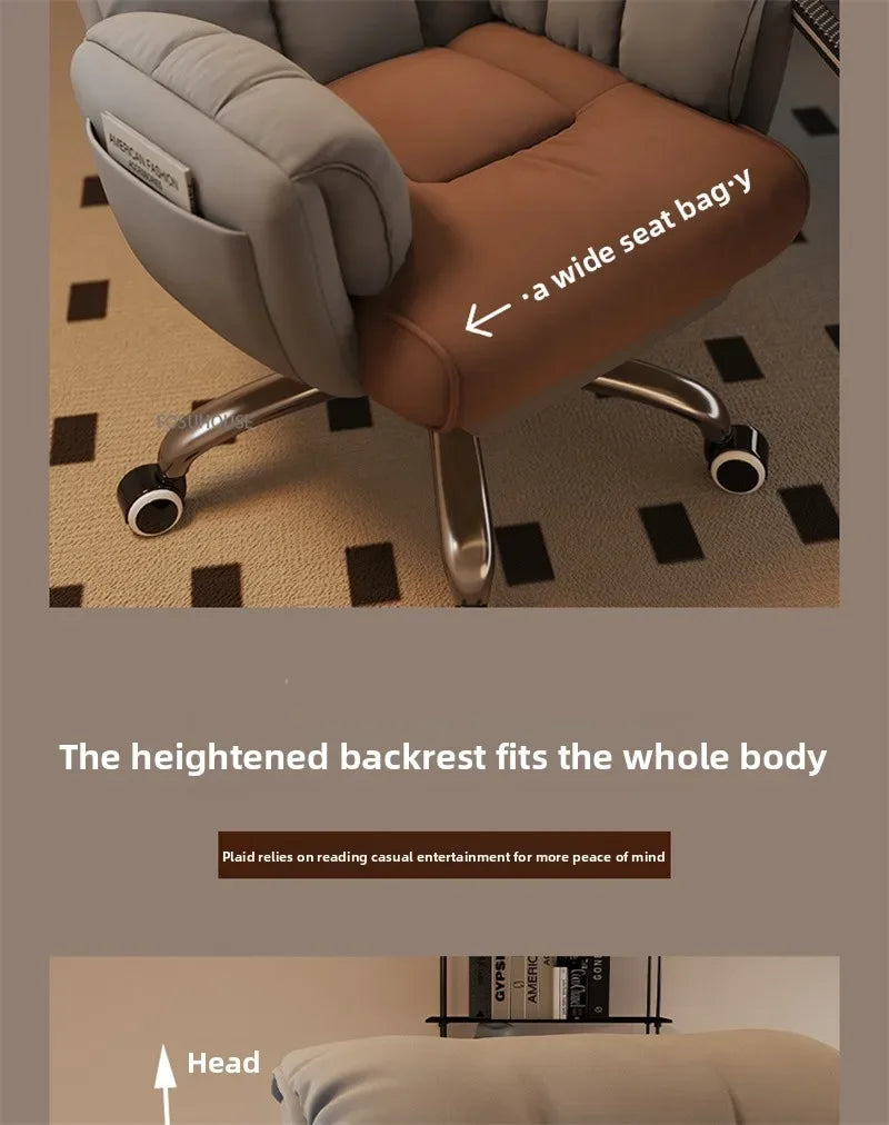 Adjustable Height Computer Chair Comfortable Ergonomic Office Chair Dormitory E-sports Gaming Chair Reclining Backrest Furniture