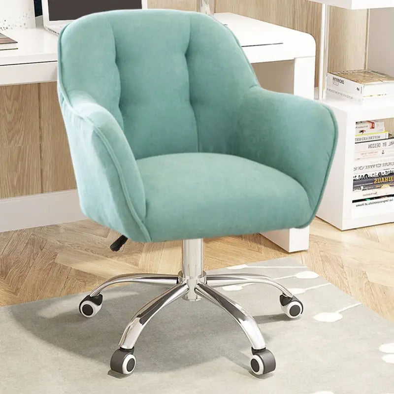MOMO Scandinavian Simple Small Computer Chair Sedentary Fabric Backrest Chair Study Office Swivel Chair Can Lift Household Chair