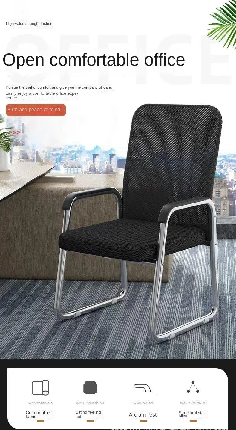 Office Chair Computer Chair, Comfortable Home Sitting Bow Chair,Student Dormitory Backrest Conference Staff Chair
