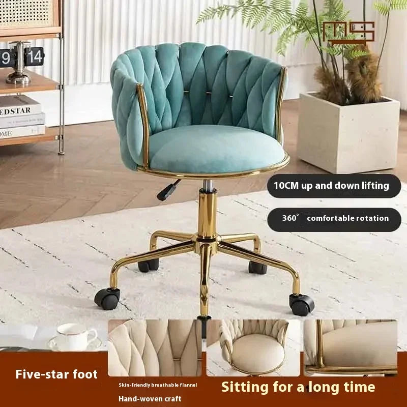 Home Girls Bedroom Makeup Chair, Comfortable for Long Periods of Time Grace Living Room Backrest Lift Swivel Chair JQM Furniture