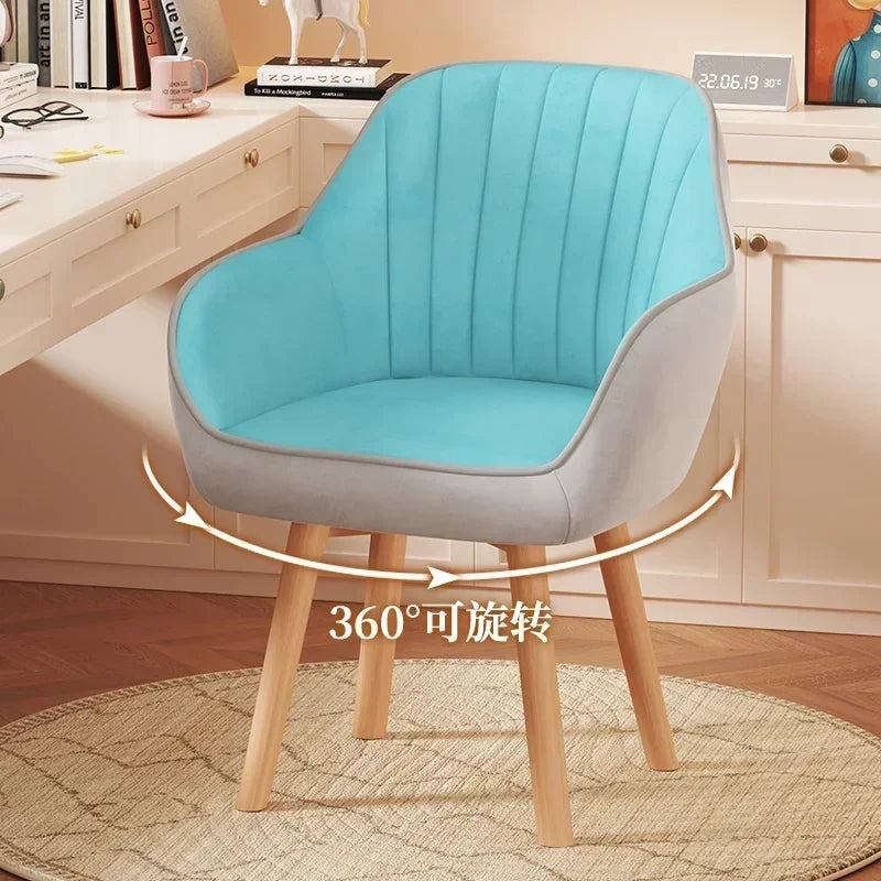 Prolonged Sitting Chair Comfortable Computer Seat Leather Backrest Chair Makeup Stool for Dormitory Study Versatile Seating