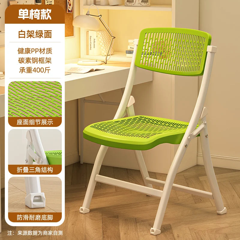 Foldable Office Chair with Thickened Seat, Anti-Slip Portable Training Chair, Breathable Computer Chair, Space Saving Stoo